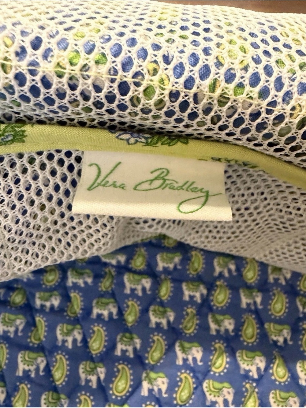 Vera Bradley Accessories Bag Quilted Lime Green Floral Travel Tote - Picture 5 of 7